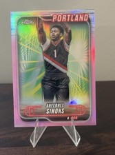 Topps 2024-25 Chrome Anfernee Simons Basketball Pink Refractor Portland #53