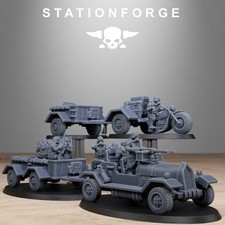 Grim Guard Support Vehicle Grimdark 3D Printed Miniatures Station Forge 16k