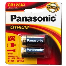 2pk Panasonic 3V CR-123 2/3A Photo Lithium Battery Compatible With EL123