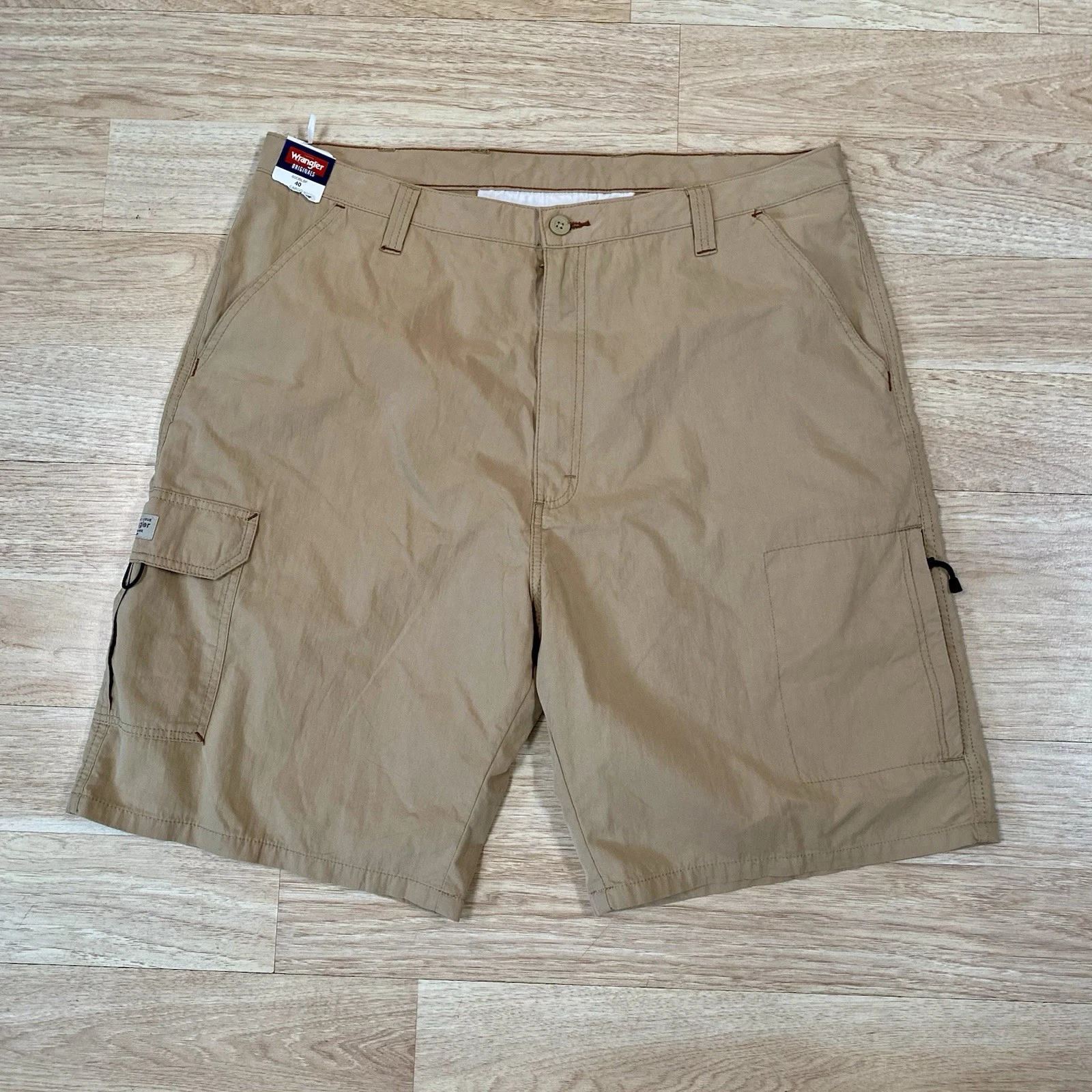Wrangler Originals Cargo Shorts Men’s 40 Khaki Performance Hybrid Cool Quick Dry