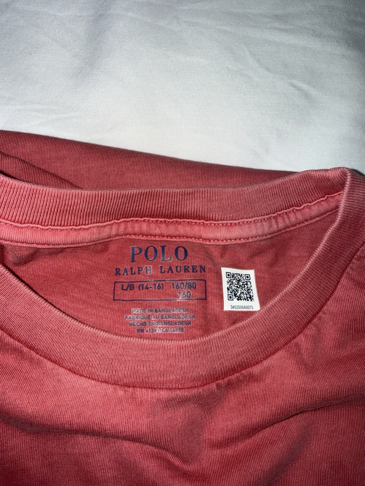 Polo Ralph Lauren Kids Red Polo Shirt Short Sleeve Size L/G (14-16) thumbnail 4