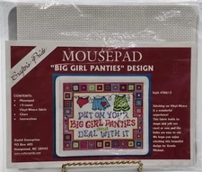 Crafter's Pride Mousepad Kit BIG GIRL Mousepad Pattern & Mousepad#30613 NO FLOSS