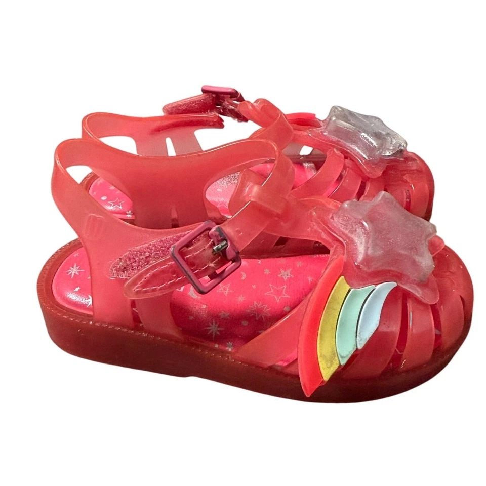 mini melissa Sandals Girls 8 Pink 3D Star Rainbow (See Note)		KZ316 - Image 3 of 4