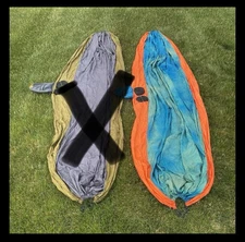 Double Person Hammock with Tree Straps for Outdoor Camping Hammock Teal Orange