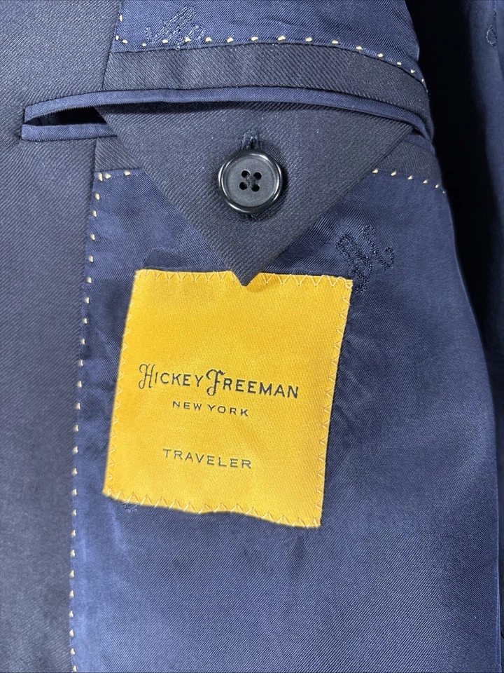 Blazer Hickey Freeman New York Traveler azul real abrigo deportivo de lana adornada 48 R Foto 3 de 4