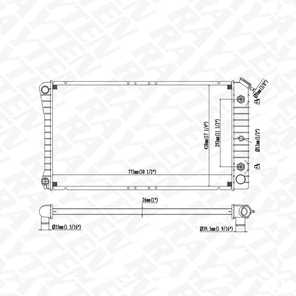 767 Aluminium Radiator for Oldsmobile Regency LSS 88 98 Toronado Buick Electra Foto 2 de 4
