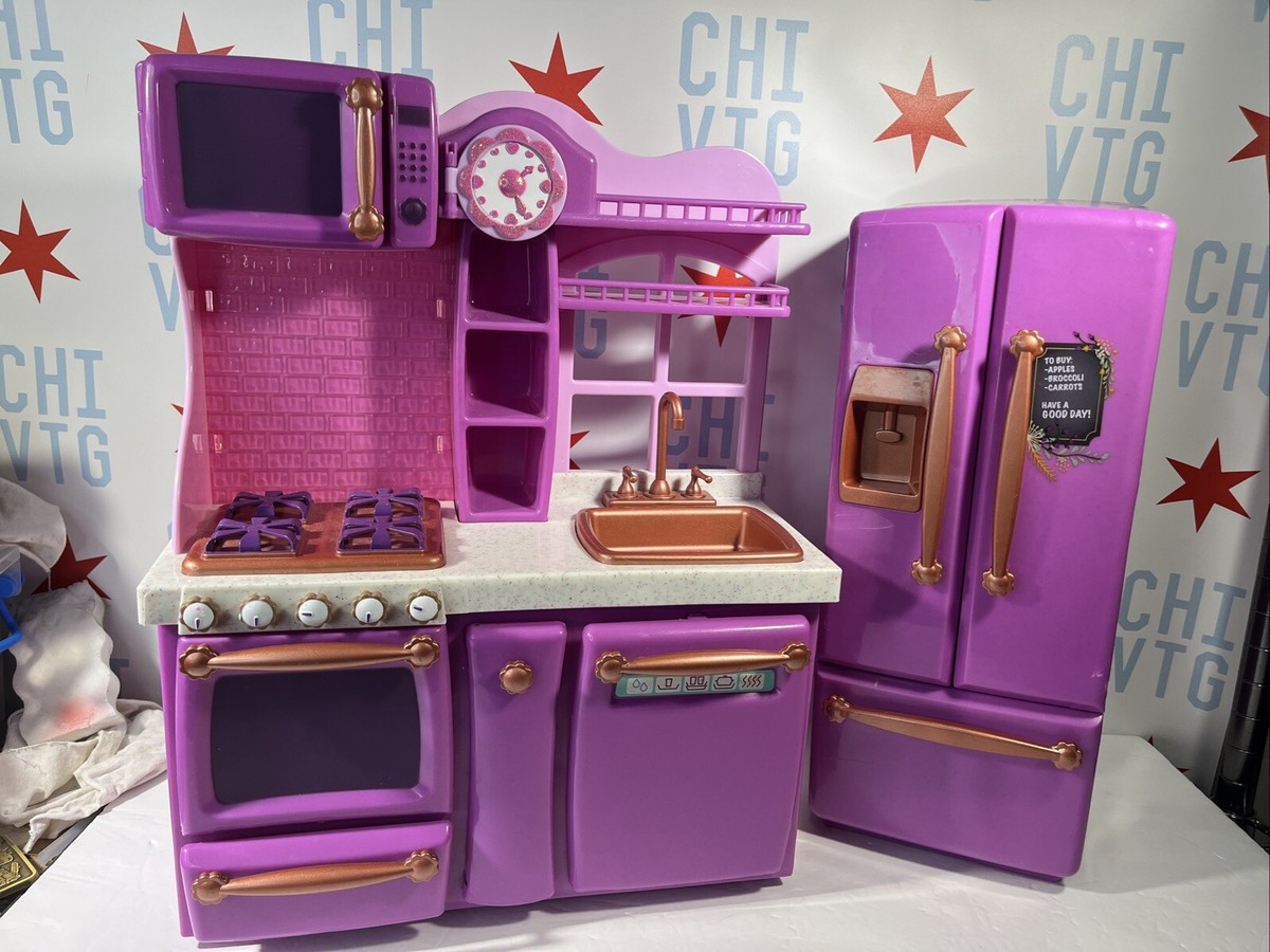 Our Generation Purple Kitchen For 18' Dolls with Refrigerator