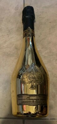 Sealed Empty Ace of Spades Armand de Brignac Champagne 750ml Bottle Display Gold