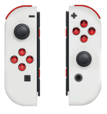  White/Chrome Red'' Nintendo Joy-Con (L/R) Custom Wireless Controllers