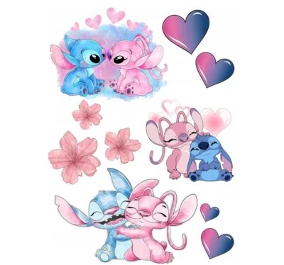 MARKENLOS Lilo and Stitch Essbar Party Tortenaufleger Torte Freunde Zuckermasse + TEXT