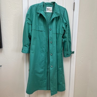 Vintage London Fog Aqua Teal Trench Coat • Union-Made in USA
