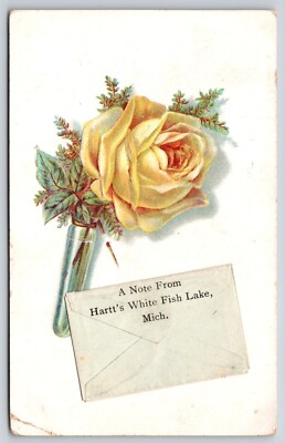 Pierson Mini-Envelope~Yellow Rose Emboss~Hartts White Fish Lake~Coral, Althouse