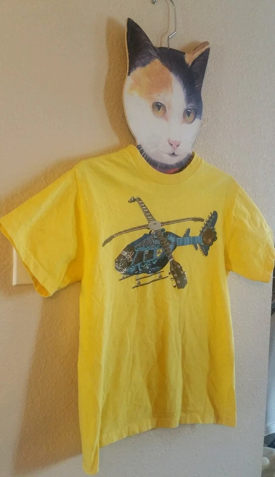 🚁COOL🎸 Niño XL (14-16) JEM® Guitarra Amarilla HELICÓPTERO Manga Corta CAMISETA Foto 3 de 4