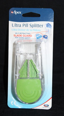 APEX Ultra Pill Cutter Splitter With Retracting Blade Guard Green-#25