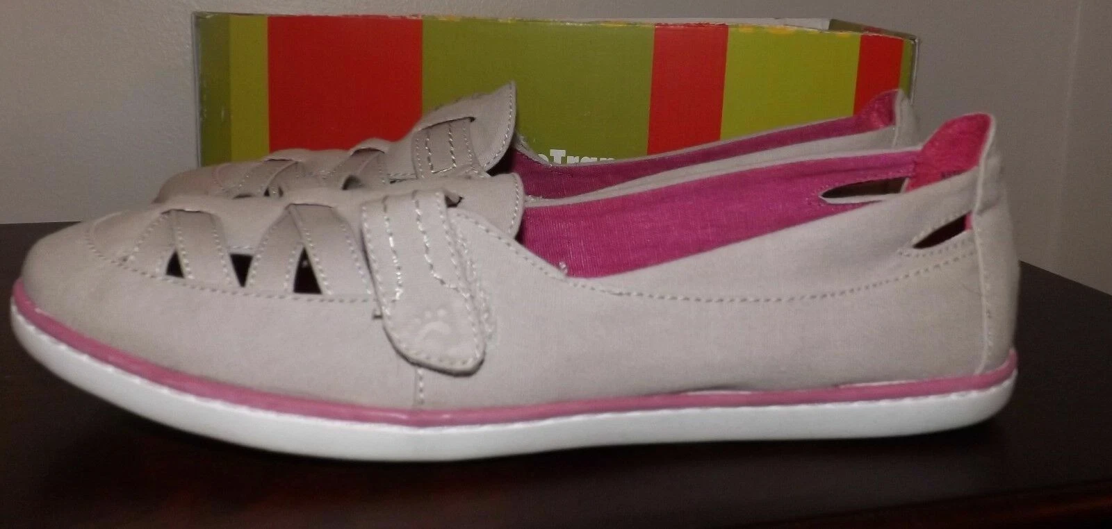 NEW BALANCE MOCASSINO SLIP ON BEAR TRAPS ASTAIRE BEIGE PIATTO CASUAL SCARPE COMODE TAGLIA 9M