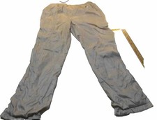 Nike Vtg Y2k Lined Windbreaker Wind Pants Large Ankle Zips Gray 2000s Drawstring