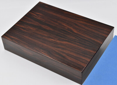 ELIE BLEU Macassar Ebony Box for 10 Pens w/ Lining in Velvet Goat