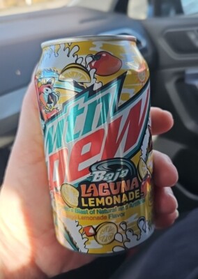 One (1) 12 oz. Can Mountain Mtn Dew Baja Laguna Lemonade NEW YUMMY