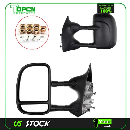 Black Manual Side View Towing Mirrors Pair For 99-16 Ford F250 Super Duty