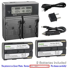 Kastar Battery LCD Dual Fast Charger for Canon BP-911 & Canon MV20 MV200 MV200i