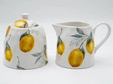 Grace Teaware Lemon Porcelain Creamer & Sugar Bowl Set