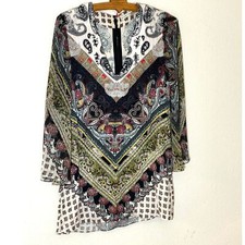 $395 Alice + Olivia Zia Caftan Boho Paisley Style Ladies Mini Dress SIZE XS