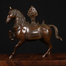 5.8lb Ancient Chinese Handcrafted Brass Exquisite horse Animal sculpture gift220