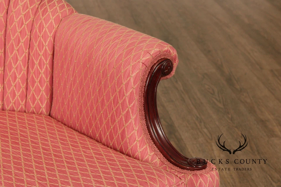 Sofá loveseat francés estilo Luis XV caoba Foto 4 de 4