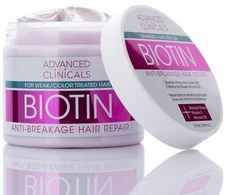 Advanced Clinicals Biotin Hair Treatment Anti-Breakage Repair Hair Mask. Strengt