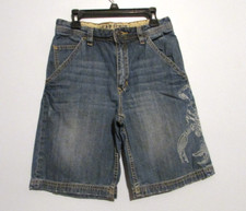 Boys Gap Blue Denim Shorts Size 12 Adjustable Waist EUC  