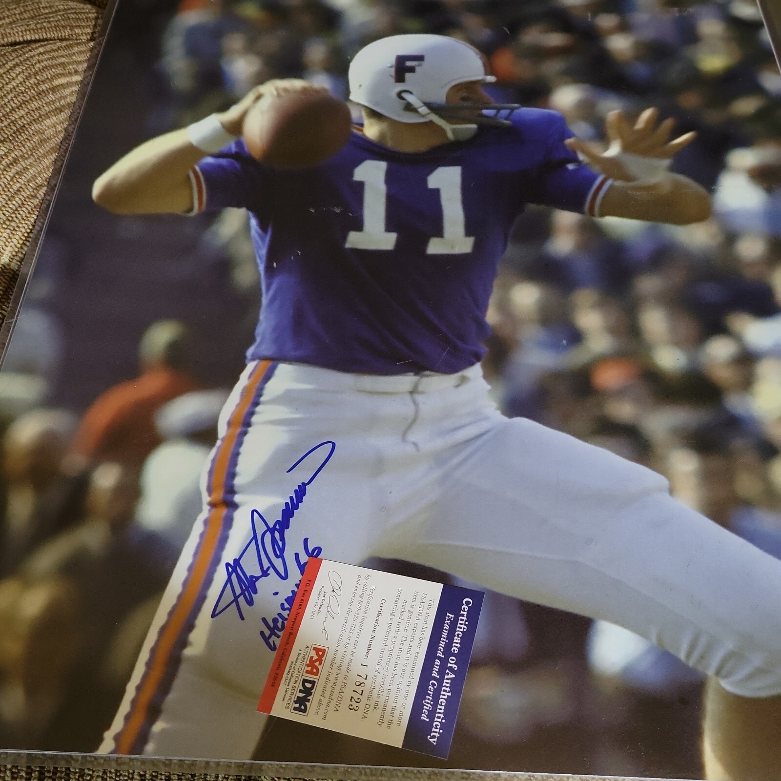 steve spurrier Autographed Signed Florida Gators Florida Gator 1966 Heisman 16x20 Photo Psa... 