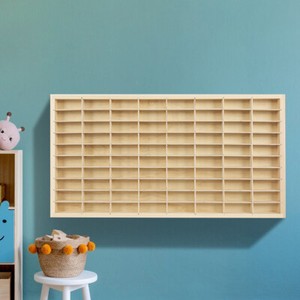 80 Grids for Hot Wheels Diecast Car Matchbox 1/64 Wood Display Shelf Storage US