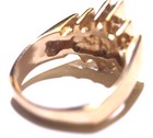 14k yellow gold .42ct SI1 H round diamond cluster ring 5.8g estate 6 channel set — photo 8