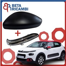Calotta Specchietto Retrovisore Citroen C3 III Sinistro Sx Nero + Freccia