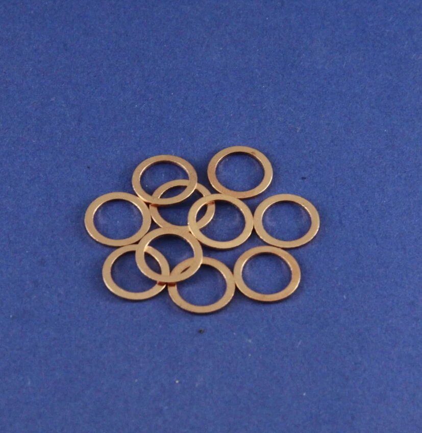 10 Stück Kupferring Dichtring Kupfer Flachdichtung 10x14x1 mm DIN 7603 FormA