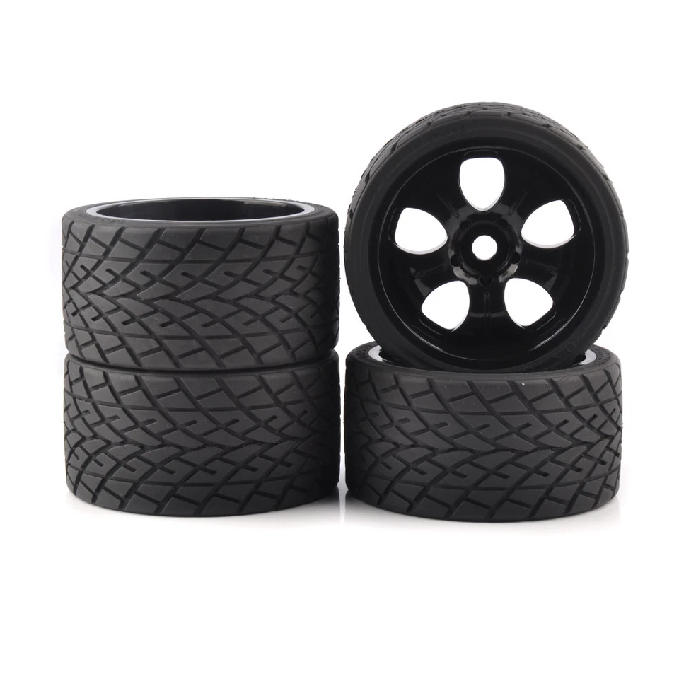 4Pcs RC 1:8 Truck Tire & Wheel Rim for Car 70mm 17mm Hex - Image 2 of 4