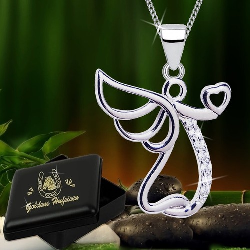 Zirkonia Schutzengel Herz Anhänger Kette 925 Silber Damen Mädchen Engel Kette - Bild 7 von 7