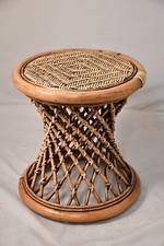 Trellis wicker footstool .... Chestnut