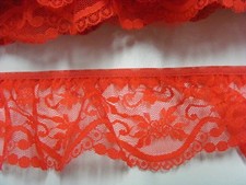 Gathered Lace Red 10 metres 230 