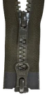 2 Way Zip Plastic 5 MM Dark Olive 50-100 CM for Jackets, U. Ä