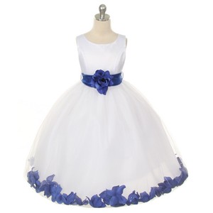 ivory and blue flower girl dresses
