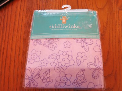 NWT Tiddliwinks Batik Butterfly 100% Cotton Fitted Crib Sheet Packaged
