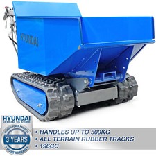 Petrol 500kg Payload Tracked Mini Site Dumper / Power Barrow HYTD500 Hyundai