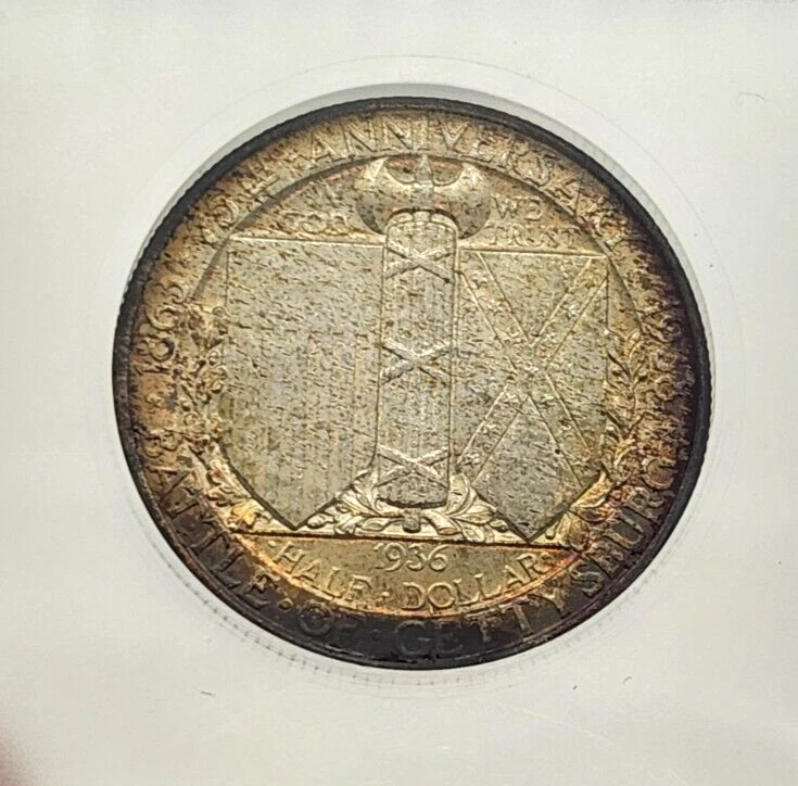 1936 Gettysburg Commemrative Half Dollar - ICG MS65 Toned - Image 4 of 4