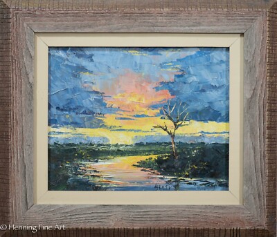 Beautiful Oil Painting Impressionist Sunset by Miami Florida Artist Adamo Geyer