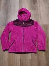 The North Face Jacket Girls Youth Large Bright Pink Hooded Fuzzy Fleece XL 18 