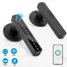 4 in 1 Smart Lock,Fingerprint Door Lock with Handle Keyless Locks with Passcode
