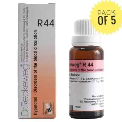 5 X Dr. Reckeweg R44 Drops Pack Germany OTC Homeopathic 22ml Drops
