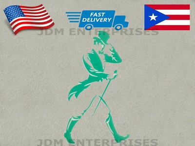 JOHNNY WALKER 3D GEL STICKER - CALCOMANIA GEL - PEGATINA GEL - GREEN COLOR
