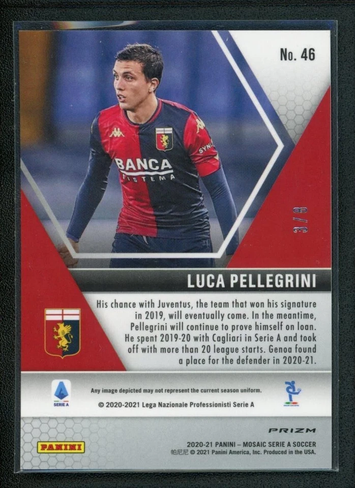 2020-21 LUCA PELLEGRINI 3/8 PANINI MOSAIC SERIE A RED GOLD - Image 2 of 2
